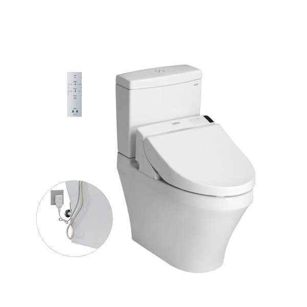 Bàn cầu hai khối kèm nắp rửa điện tử WASHLET dòng C5 CS945DNW6XW