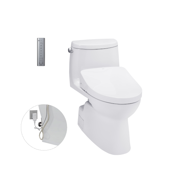 Bàn cầu một khối kèm nắp rửa điện tử WASHLET dóng S7 MS905W11XW