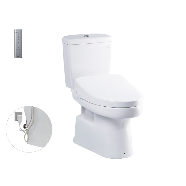 Bàn cầu hai khối kèm nắp rửa điện tử WASHLET dòng S7 CS350DW11W