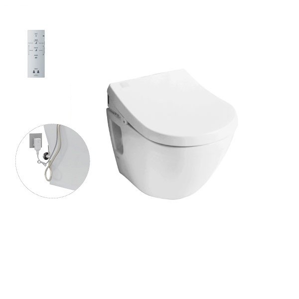 Bàn cầu treo tường BASIC+ kèm nắp rửa điện tử WASHLET CW762XW_TCF4732ANW1