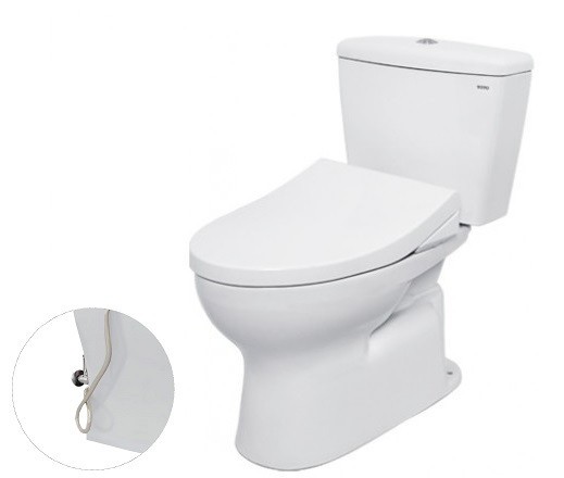 Bàn cầu hai khối, nắp đóng êm kèm vòi rửa nước lạnh TCW1211A