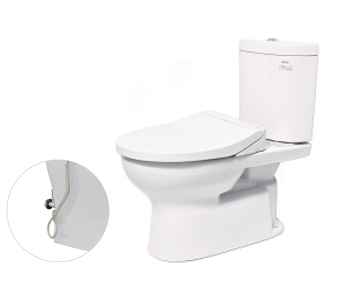 Bàn cầu hai khối, nắp đóng êm kèm vòi rửa nước lạnh CS325DRE2W