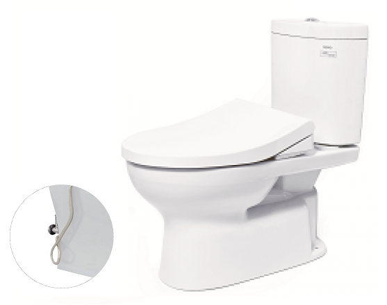 Bàn cầu hai khối, nắp đóng êm kèm vòi rửa nước lạnh CS325DRE4W