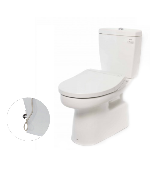 Bàn cầu hai khối, nắp đóng êm kèm vòi rửa nước lạnh CS350DE2W