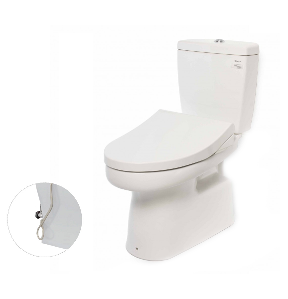 Bàn cầu hai khối, nắp đóng êm kèm vòi rửa nước lạnh CS350DE4W