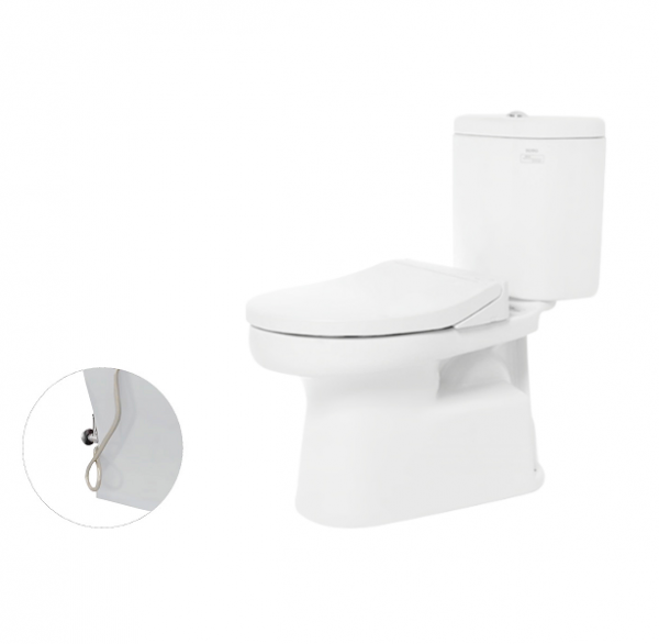 Bàn cầu hai khối, nắp đóng êm kèm vòi rửa nước lạnh CS351DE2W